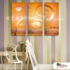 3拼抽象A59 純手繪 油畫 直幅*3 橙色 暖色系 肌理 裝飾 無框畫 民宿 餐廳 裝潢 室內設計