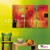 3拼抽象A76 純手繪 油畫 直幅*3 紅橙 暖色系 形象 裝飾 無框畫 民宿 餐廳 裝潢 室內設計