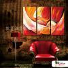 3拼抽象A86 純手繪 油畫 直幅*3 紅橙 暖色系 線條 裝飾 無框畫 民宿 餐廳 裝潢 室內設計