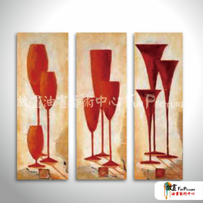3拼抽象E26 純手繪 油畫 直幅*3 紅褐 暖色系 形象 裝飾 無框畫 民宿 餐廳 裝潢 室內設計