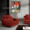 印象派花卉A23 純手繪 油畫 直幅 紅黑 中性色系 印象 掛畫 無框畫 民宿 室內設計 居家佈置