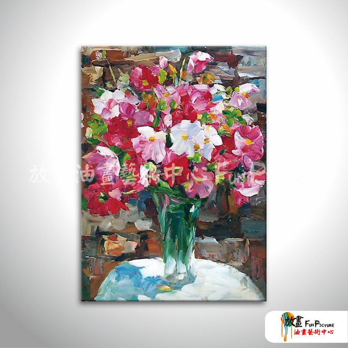印象派花卉A25 純手繪 油畫 直幅 紅白 中性色系 印象 掛畫 無框畫 民宿 室內設計 居家佈置