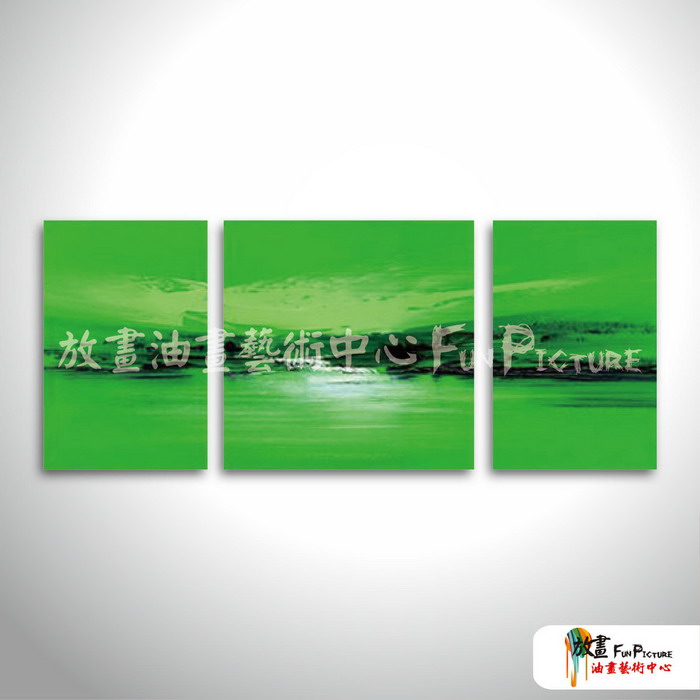 3拼風景F07 純手繪 油畫 直幅*2/方形*1 綠色 冷色系 裝飾 無框畫 民宿 餐廳 裝潢 室內設計
