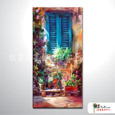 門窗景98 純手繪 油畫 直幅 綠褐 中性色系 裝飾 畫飾 無框畫 民宿 餐廳 裝潢 室內設計