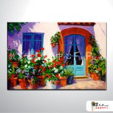門窗景99 純手繪 油畫 橫幅 多彩 暖色系 裝飾 畫飾 無框畫 民宿 餐廳 裝潢 室內設計