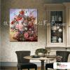 古典花卉39 純手繪 油畫 直幅 多彩 中性色系 寫實 掛畫 無框畫 民宿 室內設計 居家佈置
