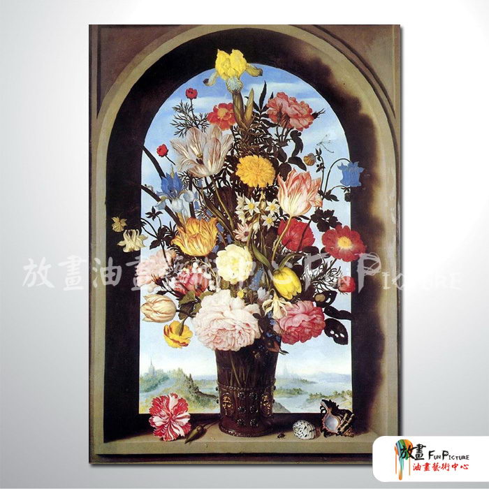 古典花卉44 純手繪 油畫 直幅 多彩 中性色系 寫實 掛畫 無框畫 民宿 室內設計 居家佈置
