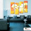 4拼花卉B07 純手繪 油畫 直幅*4 黃橙 暖色系 印象 造型 無框畫 民宿 餐廳 裝潢 室內設計