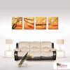 4拼花卉D15 純手繪 油畫 直幅*4 黃橙 暖色系 印象 掛畫 無框畫 民宿 餐廳 裝潢 室內設計