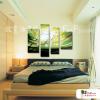 4拼花卉G11 純手繪 油畫 直幅*4 綠色 冷色系 寫實 造型 無框畫 民宿 餐廳 裝潢 室內設計