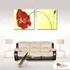 2拼花卉A02 純手繪 油畫 方形*2 紅黃 暖色系 印象 掛畫 無框畫 民宿 室內設計 居家佈置