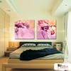 2拼花卉A11 純手繪 油畫 方形*2 灰紫 中性色系 印象 掛畫 無框畫 民宿 室內設計 居家佈置