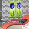 2拼花卉A56 純手繪 油畫 直幅*2 藍綠 冷色系 寫實 掛畫 無框畫 民宿 室內設計 居家佈置