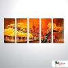5拼花卉A39 純手繪 油畫 直幅*5 紅橙 暖色系 印象 掛畫 無框畫 民宿 餐廳 裝潢 室內設計