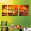 5拼花卉A38 純手繪 油畫 直幅*5 黃橙 暖色系 寫實 掛畫 無框畫 民宿 餐廳 裝潢 室內設計