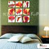 多拼花卉方37 純手繪 油畫 方形 紅橙 暖色系 形象 裝飾 畫飾 無框畫 民宿 餐廳 室內設計