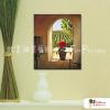 門窗景03 純手繪 油畫 直幅 褐綠 中性色系 裝飾 畫飾 無框畫 民宿 餐廳 裝潢 室內設計
