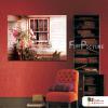門窗景12 純手繪 油畫 橫幅 紅褐 暖色系 裝飾 畫飾 無框畫 民宿 餐廳 裝潢 室內設計