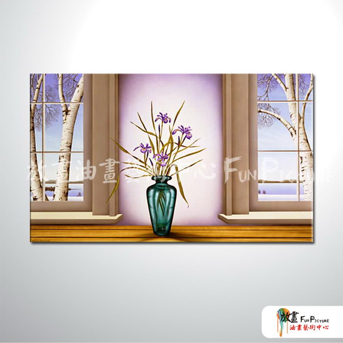 門窗景33 純手繪 油畫 橫幅 灰紫 中性色系 裝飾 畫飾 無框畫 民宿 餐廳 裝潢 室內設計