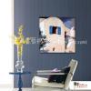 門窗景53 純手繪 油畫 方形 藍灰 中性色系 裝飾 畫飾 無框畫 民宿 餐廳 裝潢 室內設計
