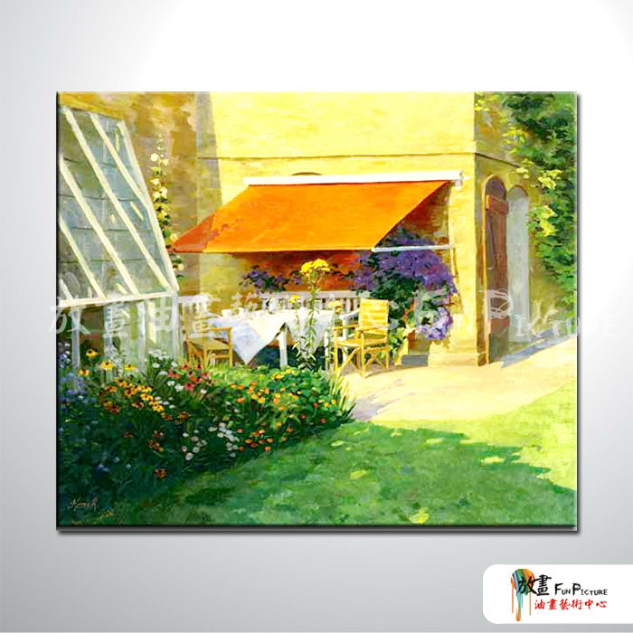 門窗景60 純手繪 油畫 橫幅 黃綠 暖色系 裝飾 畫飾 無框畫 民宿 餐廳 裝潢 室內設計