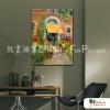 門窗景65 純手繪 油畫 直幅 褐綠 中性色系 裝飾 畫飾 無框畫 民宿 餐廳 裝潢 室內設計