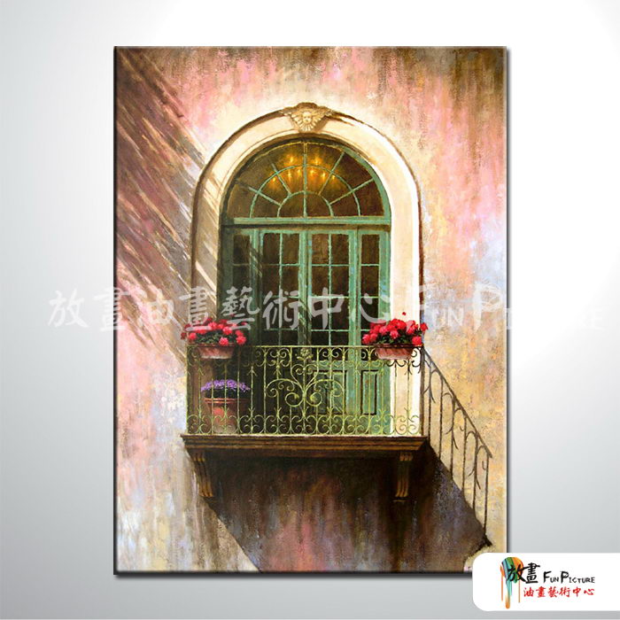 門窗景66 純手繪 油畫 直幅 紅褐 暖色系 裝飾 畫飾 無框畫 民宿 餐廳 裝潢 室內設計