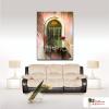 門窗景66 純手繪 油畫 直幅 紅褐 暖色系 裝飾 畫飾 無框畫 民宿 餐廳 裝潢 室內設計