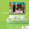門窗景88 純手繪 油畫 橫幅 灰綠 中性色系 裝飾 畫飾 無框畫 民宿 餐廳 裝潢 室內設計