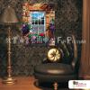 門窗景93 純手繪 油畫 直幅 綠褐 中性色系 裝飾 畫飾 無框畫 民宿 餐廳 裝潢 室內設計