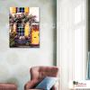 門窗景103 純手繪 油畫 直幅 黃褐 暖色系 裝飾 畫飾 無框畫 民宿 餐廳 裝潢 實拍影片