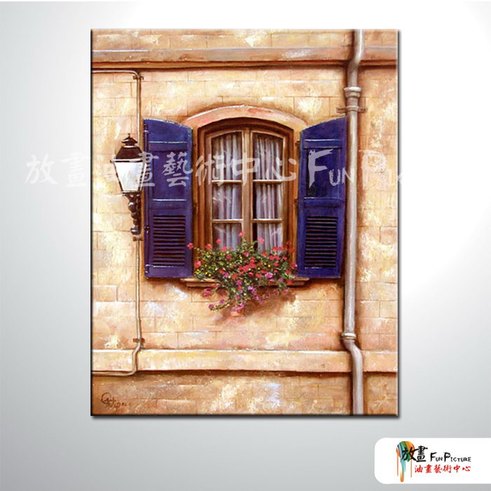 門窗景109 純手繪 油畫 直幅 黃褐 暖色系 裝飾 畫飾 無框畫 民宿 餐廳 裝潢 室內設計