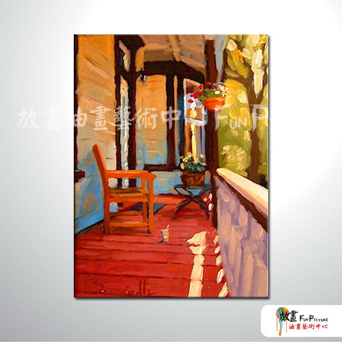 門窗景123 純手繪 油畫 直幅 紅橙 暖色系 裝飾 畫飾 無框畫 民宿 餐廳 裝潢 室內設計