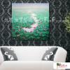 荷塘之夏4 純手繪 油畫 方形 灰綠 中性色系 藝術品 裝飾 無框畫 裝潢 室內設計 客廳掛畫