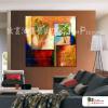 裝飾風景31 純手繪 油畫 方形 紅橙 暖色系 藝術品 裝飾 無框畫 裝潢 室內設計 客廳掛畫