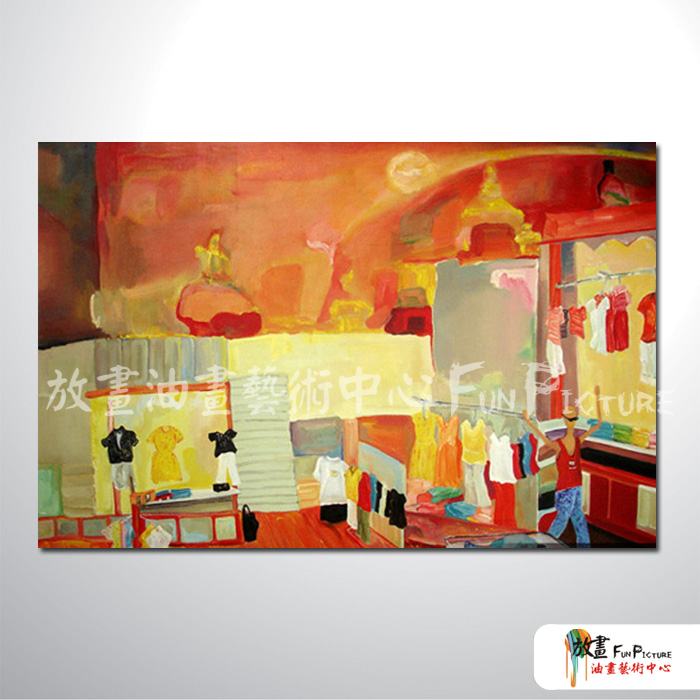 裝飾風景35 純手繪 油畫 橫幅 黃橙 暖色系 藝術品 裝飾 無框畫 裝潢 室內設計 客廳掛畫