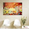 裝飾風景35 純手繪 油畫 橫幅 黃橙 暖色系 藝術品 裝飾 無框畫 裝潢 室內設計 客廳掛畫