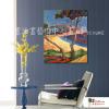 裝飾風景43 純手繪 油畫 直幅 藍紫 冷色系 藝術品 裝飾 無框畫 裝潢 室內設計 客廳掛畫