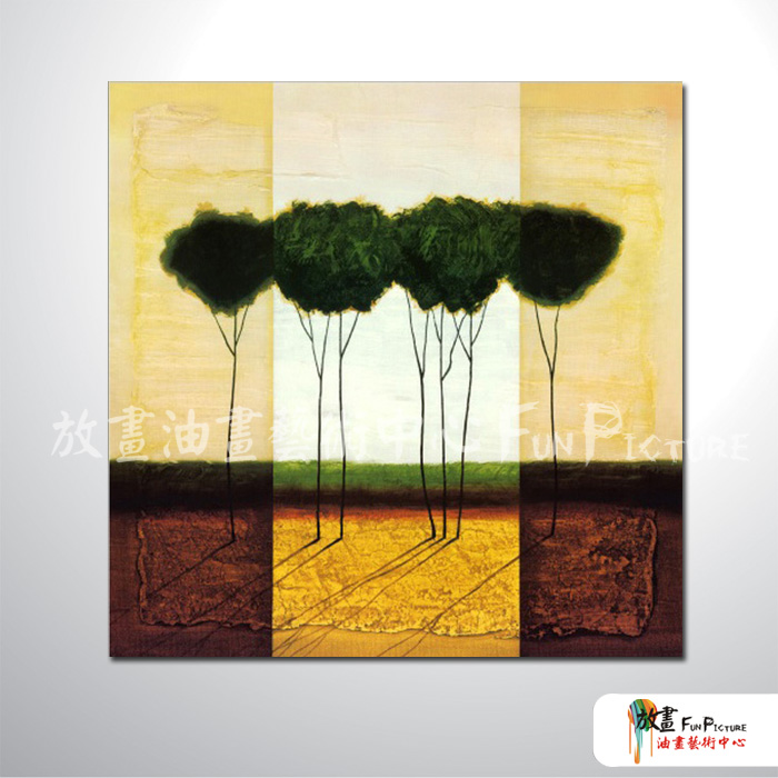 裝飾風景44 純手繪 油畫 方形 褐綠 中性色系 藝術品 裝飾 無框畫 裝潢 室內設計 客廳掛畫