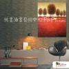 裝飾風景52 純手繪 油畫 直幅 紅褐 暖色系 藝術品 裝飾 無框畫 裝潢 室內設計 客廳掛畫