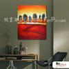 裝飾風景86 純手繪 油畫 直幅 紅橙 暖色系 藝術畫 裝飾 無框畫 裝潢 室內設計 客廳掛畫