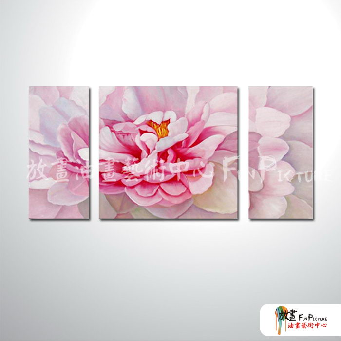 3拼花卉A3 純手繪 油畫 直幅*2方形*1 粉紅 暖色系 藝術品 造型 無框畫 民宿 餐廳 室內設計