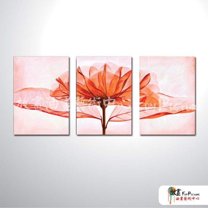 3拼花卉B30 純手繪 油畫 直幅*3 粉紅 暖色系 藝術品 裝飾 畫飾 無框畫 民宿 餐廳 室內設計