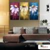 3拼花卉B55 純手繪 油畫 直幅*3 多彩 中性色系 藝術品 裝飾 畫飾 無框畫 民宿 餐廳 室內設計