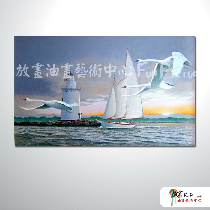 船景10 純手繪 油畫 橫幅 灰白 中性色系 浪漫 沙灘 海灣 海浪 夕陽 裝潢 室內設計 客廳掛畫
