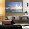 船景10 純手繪 油畫 橫幅 灰白 中性色系 浪漫 沙灘 海灣 海浪 夕陽 裝潢 室內設計 客廳掛畫