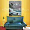 浪景A37 純手繪 油畫 直幅 藍灰 中性色系  浪漫 沙灘 海灣 海浪 夕陽 裝潢 室內設計 客廳掛畫