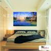 海景A56 純手繪 油畫 橫幅 藍綠 冷色系 浪漫 沙灘 海灣 海浪 夕陽 裝潢 室內設計 客廳掛畫