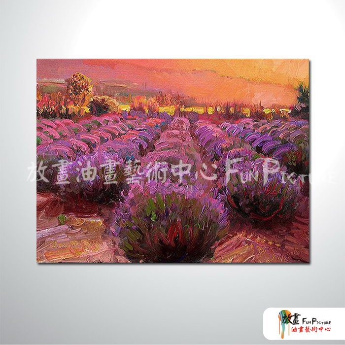 薰衣草田37 純手繪 油畫 橫幅 紅紫 暖色系 藝術畫 裝飾 無框畫 裝潢 室內設計 客廳掛畫
