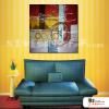 純抽象38 純手繪 油畫 方形 紅黃 暖色系 藝術畫 裝飾 無框畫 裝潢 室內設計 客廳掛畫